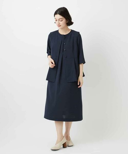 Maison de CINQ / メゾン ドゥ サンク ベスト | [セットアップ対応]リネンライクノーカラージレ | 詳細24