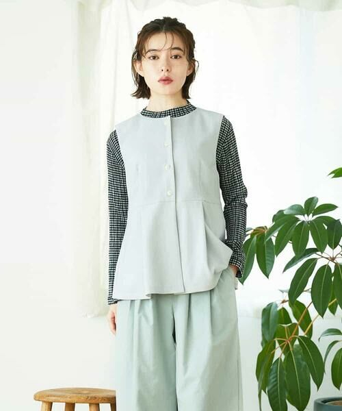 Maison de CINQ / メゾン ドゥ サンク ベスト | [セットアップ対応]リネンライクノーカラージレ | 詳細27