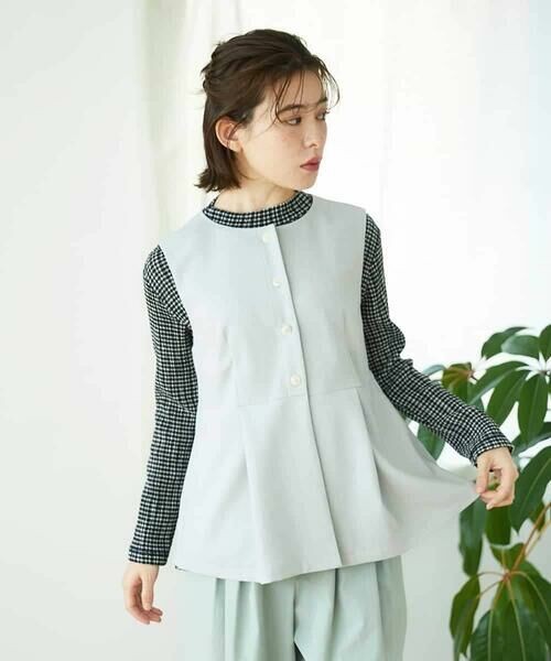 Maison de CINQ / メゾン ドゥ サンク ベスト | [セットアップ対応]リネンライクノーカラージレ | 詳細28