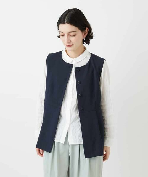 Maison de CINQ / メゾン ドゥ サンク ベスト | [セットアップ対応]リネンライクノーカラージレ | 詳細29