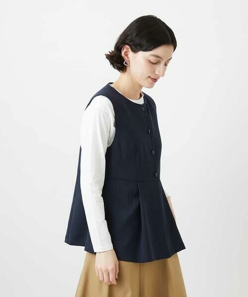 Maison de CINQ / メゾン ドゥ サンク ベスト | [セットアップ対応]リネンライクノーカラージレ | 詳細30