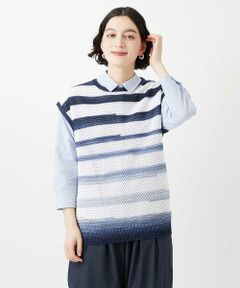 Maison de CINQ / メゾン ドゥ サンク ベスト | カスリボーダーニットベスト