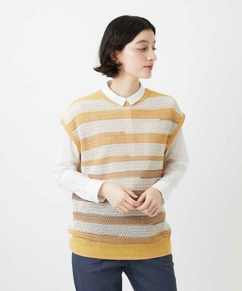 Maison de CINQ / メゾン ドゥ サンク ベスト | カスリボーダーニットベスト | 詳細1