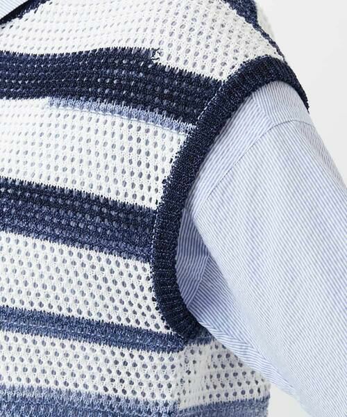 Maison de CINQ / メゾン ドゥ サンク ベスト | カスリボーダーニットベスト | 詳細11