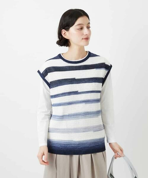 Maison de CINQ / メゾン ドゥ サンク ベスト | カスリボーダーニットベスト | 詳細6