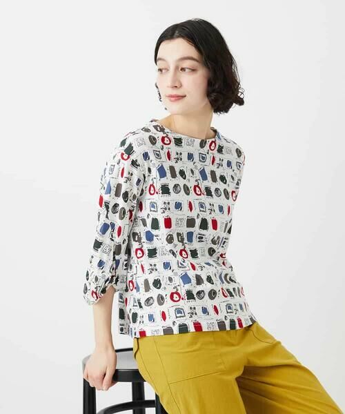 Maison de CINQ / メゾン ドゥ サンク カットソー | [日本製]マーベラステンジクプリントカットソー（レッド系）