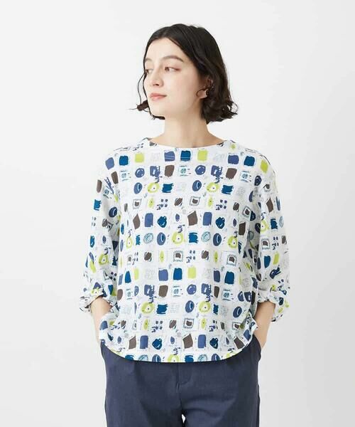 Maison de CINQ / メゾン ドゥ サンク カットソー | [日本製]マーベラステンジクプリントカットソー（グリーン系）