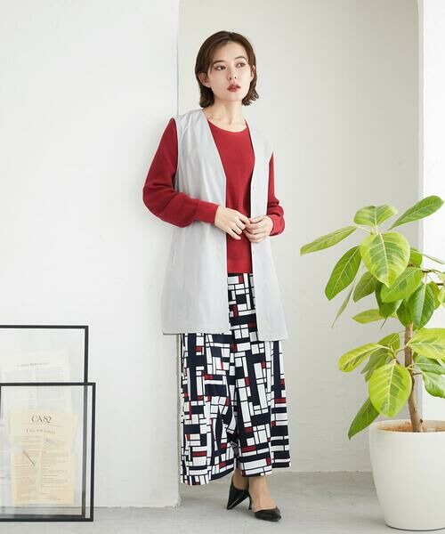 Maison de CINQ / メゾン ドゥ サンク ベスト | [セットアップ対応]4WAYタフタロングジレ | 詳細23