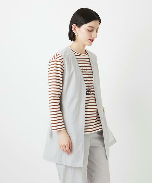 Maison de CINQ / メゾン ドゥ サンク ベスト | [セットアップ対応]4WAYタフタロングジレ | 詳細3