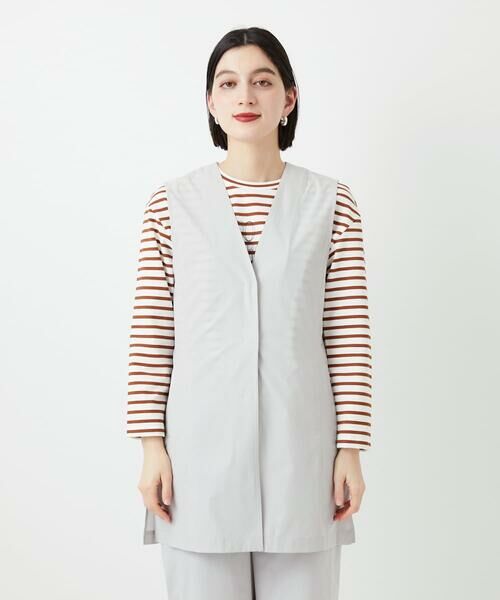 Maison de CINQ / メゾン ドゥ サンク ベスト | [セットアップ対応]4WAYタフタロングジレ | 詳細4