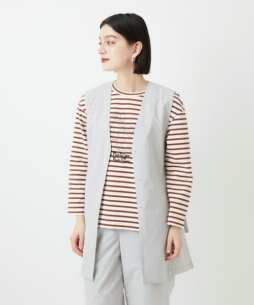 Maison de CINQ / メゾン ドゥ サンク ベスト | [セットアップ対応]4WAYタフタロングジレ（ライトグレー）