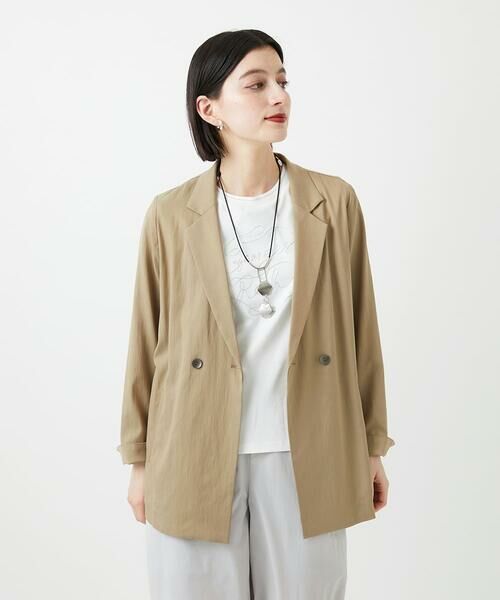 Maison de CINQ / メゾン ドゥ サンク テーラードジャケット | ダブルブレストテーラードジャケット（ベージュ）