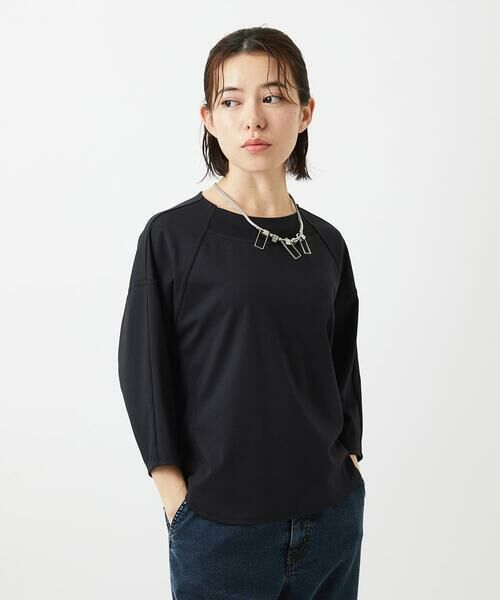 Maison de CINQ / メゾン ドゥ サンク カットソー | [セットアップ対応]ドルマンスリーブシアーポンチカットソー（ブラック）