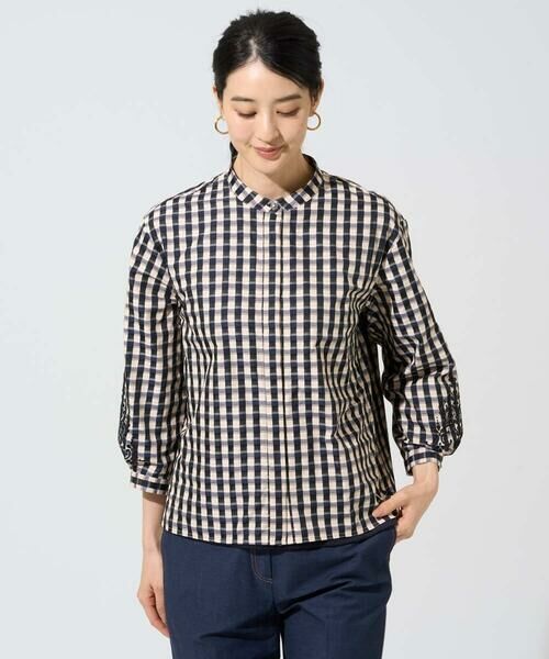 Maison de CINQ / メゾン ドゥ サンク シャツ・ブラウス | [セットアップ対応]シャンブレーチェックブラウス | 詳細2