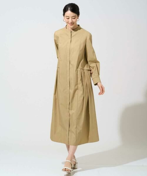 Maison de CINQ / メゾン ドゥ サンク ロング・マキシ丈ワンピース | バンドカラーシャツワンピース（ベージュ）