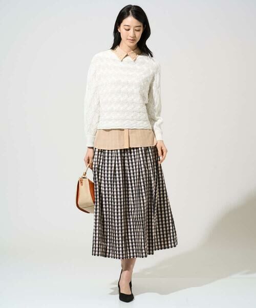 Maison de CINQ / メゾン ドゥ サンク ロング・マキシ丈スカート | [セットアップ対応]シャンブレーチェックスカート | 詳細16