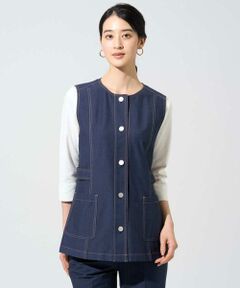 Maison de CINQ / メゾン ドゥ サンク ベスト | [セットアップ対応]ジャージーデニムライクジレ