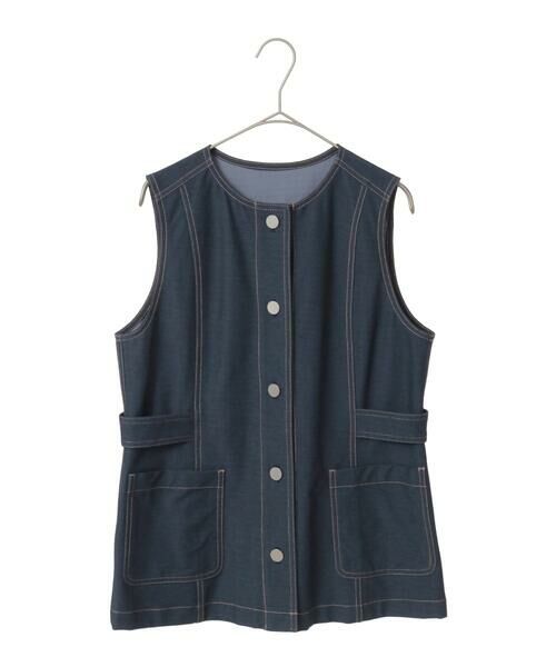 Maison de CINQ / メゾン ドゥ サンク ベスト | [セットアップ対応]ジャージーデニムライクジレ | 詳細13