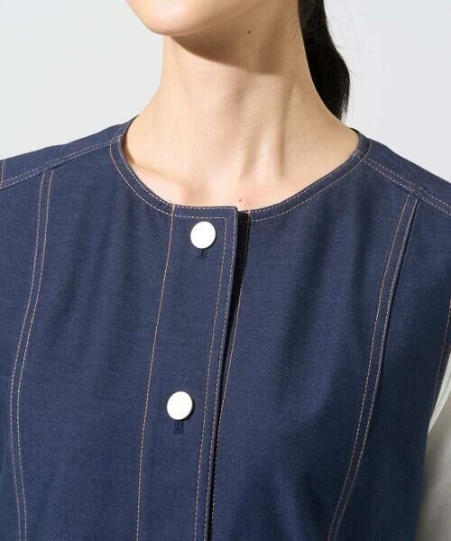 Maison de CINQ / メゾン ドゥ サンク ベスト | [セットアップ対応]ジャージーデニムライクジレ | 詳細4