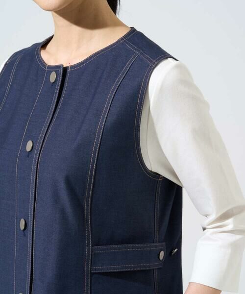 Maison de CINQ / メゾン ドゥ サンク ベスト | [セットアップ対応]ジャージーデニムライクジレ | 詳細5