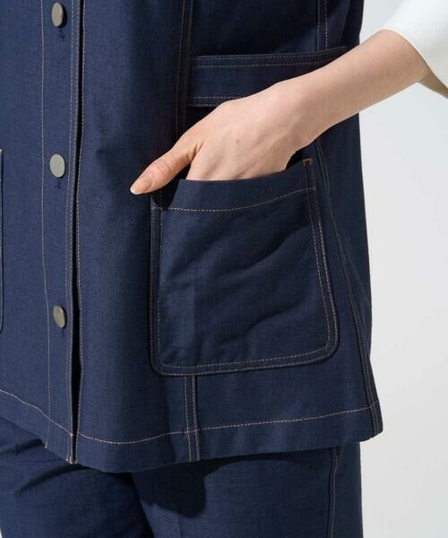 Maison de CINQ / メゾン ドゥ サンク ベスト | [セットアップ対応]ジャージーデニムライクジレ | 詳細6