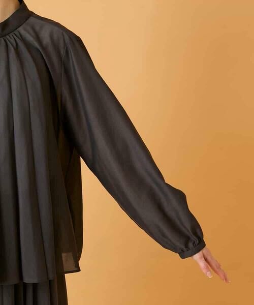 Maison de CINQ / メゾン ドゥ サンク シャツ・ブラウス | 【小さいサイズ】スタンドカラーかまぼこプリーツブラウス | 詳細7