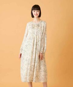 Maison de CINQ / メゾン ドゥ サンク ロング・マキシ丈ワンピース | 【小さいサイズ】ボタニカルモチーフピンタックドレス