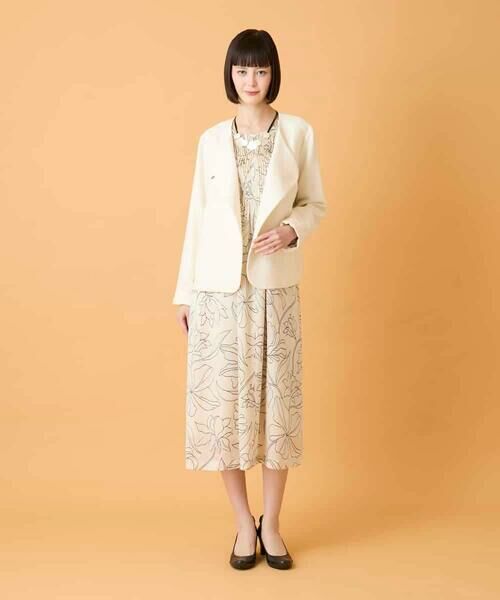 Maison de CINQ / メゾン ドゥ サンク ロング・マキシ丈ワンピース | 【小さいサイズ】ボタニカルモチーフピンタックドレス | 詳細13