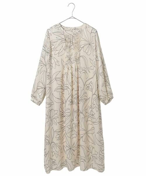 Maison de CINQ / メゾン ドゥ サンク ロング・マキシ丈ワンピース | 【小さいサイズ】ボタニカルモチーフピンタックドレス | 詳細15