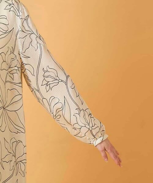 Maison de CINQ / メゾン ドゥ サンク ロング・マキシ丈ワンピース | 【小さいサイズ】ボタニカルモチーフピンタックドレス | 詳細7