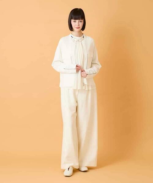 Maison de CINQ / メゾン ドゥ サンク カーディガン・ボレロ | 【小さいサイズ】ステッチアクセントミラノリブカーディガン | 詳細1