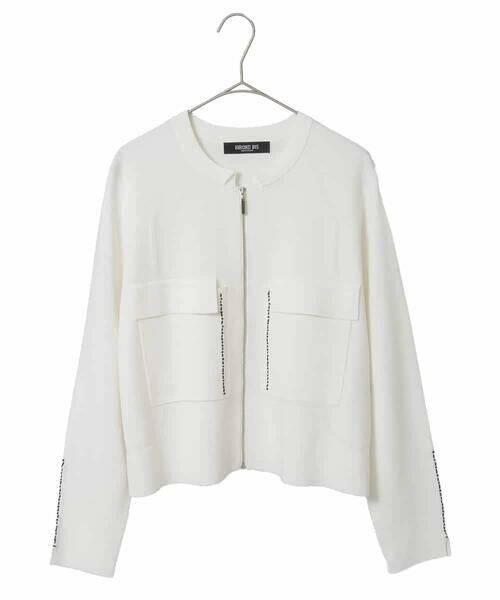 Maison de CINQ / メゾン ドゥ サンク カーディガン・ボレロ | 【小さいサイズ】ステッチアクセントミラノリブカーディガン | 詳細7