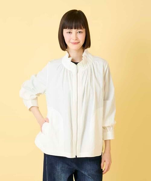 Maison de CINQ / メゾン ドゥ サンク セットアップ | 【小さいサイズ】ナチュラルワッシャーギャザーライトブルゾン | 詳細3