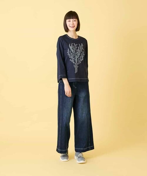 Maison de CINQ / メゾン ドゥ サンク カットソー | 【小さいサイズ】サボテン刺繍コットンTシャツ | 詳細19