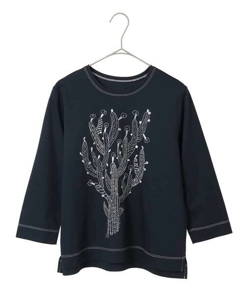 Maison de CINQ / メゾン ドゥ サンク カットソー | 【小さいサイズ】サボテン刺繍コットンTシャツ | 詳細25