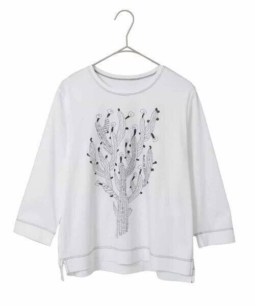 Maison de CINQ / メゾン ドゥ サンク カットソー | 【小さいサイズ】サボテン刺繍コットンTシャツ | 詳細26