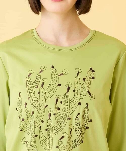 Maison de CINQ / メゾン ドゥ サンク カットソー | 【小さいサイズ】サボテン刺繍コットンTシャツ | 詳細6
