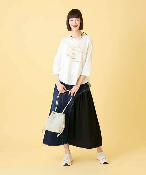 Maison de CINQ / メゾン ドゥ サンク カットソー | 【小さいサイズ】フローラルタイポTシャツ | 詳細16