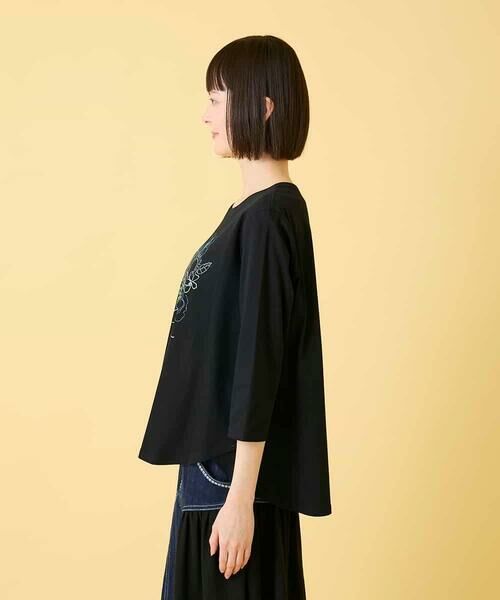 Maison de CINQ / メゾン ドゥ サンク カットソー | 【小さいサイズ】フローラルタイポTシャツ | 詳細3