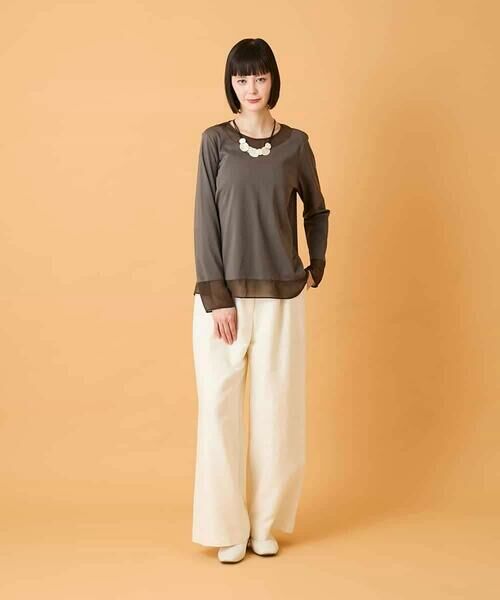 Maison de CINQ / メゾン ドゥ サンク カットソー | 【小さいサイズ】異素材ドッキングフレアカットソー | 詳細10