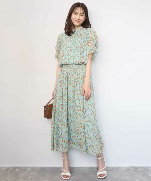 Maison de CINQ / メゾン ドゥ サンク シャツ・ブラウス | 【小さいサイズ】タックスリーブ花柄シフォンブラウス/洗濯機で洗える | 詳細10