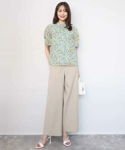 Maison de CINQ / メゾン ドゥ サンク シャツ・ブラウス | 【小さいサイズ】タックスリーブ花柄シフォンブラウス/洗濯機で洗える | 詳細7