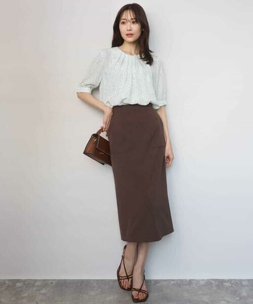 Maison de CINQ / メゾン ドゥ サンク シャツ・ブラウス | 【小さいサイズ】フラワーモチーフプリントブラウス/接触冷感/UVカット/洗濯機で洗える | 詳細5