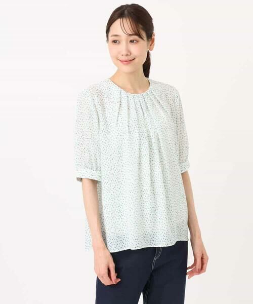 Maison de CINQ / メゾン ドゥ サンク シャツ・ブラウス | 【小さいサイズ】フラワーモチーフプリントブラウス/接触冷感/UVカット/洗濯機で洗える | 詳細7