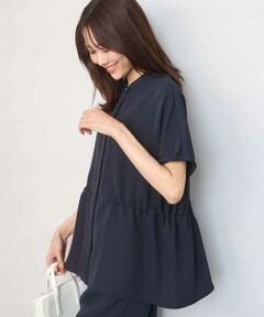 Maison de CINQ / メゾン ドゥ サンク シャツ・ブラウス | 【小さいサイズ】[UVカット/接触冷感/防シワ/通気性/洗濯機で洗える]バンドカラーブラウス