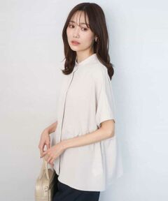 Maison de CINQ / メゾン ドゥ サンク シャツ・ブラウス | 【小さいサイズ】[UVカット/接触冷感/防シワ/通気性/洗濯機で洗える]バンドカラーブラウス