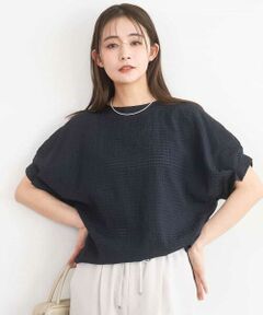 Maison de CINQ / メゾン ドゥ サンク シャツ・ブラウス | 【小さいサイズ】[洗える]シアーチェック柄タックスリーブブラウス