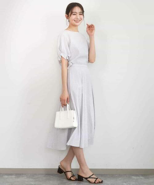 Maison de CINQ / メゾン ドゥ サンク シャツ・ブラウス | 【小さいサイズ】[洗える]シアーチェック柄タックスリーブブラウス | 詳細12