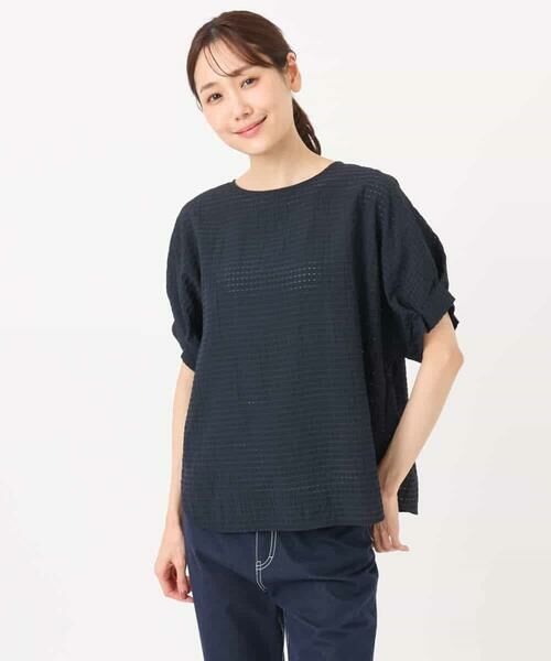 Maison de CINQ / メゾン ドゥ サンク シャツ・ブラウス | 【小さいサイズ】[洗える]シアーチェック柄タックスリーブブラウス | 詳細21