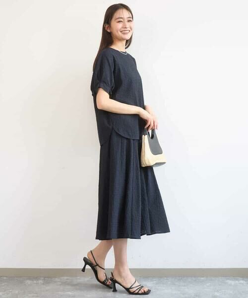 Maison de CINQ / メゾン ドゥ サンク シャツ・ブラウス | 【小さいサイズ】[洗える]シアーチェック柄タックスリーブブラウス | 詳細6